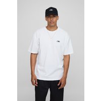 Oversize Basic Rundhals T-Shirt mit Man-Stickerei - Weiß - XS, Weiß von boohooman