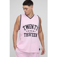 Oversize Basketball-vesttop mit 13 V-Ausschnitt - Rosa - XS, Rosa Oversize Basketball-vesttop mit 13 V-Ausschnitt - Rosa - XS, Rosa von boohooman
