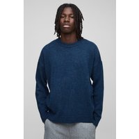 Oversize Bouclee Strick-Pullover mit Raglan-Detail - Blau - M, Blau Oversize Bouclee Strick-Pullover mit Raglan-Detail - Blau - M, Blau von boohooman