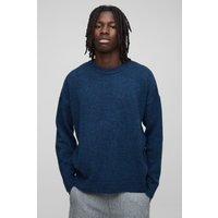 Oversize Bouclee Strick-Pullover mit Raglan-Detail - Blau - XS, Blau von boohooman