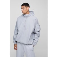 Oversize Colorblock Regenjacke mit Kapuze - Grau - M, Grau von boohooman