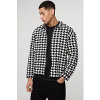 Oversize Hahnentritt-Overshirt mit Reißverschluss von boohooman