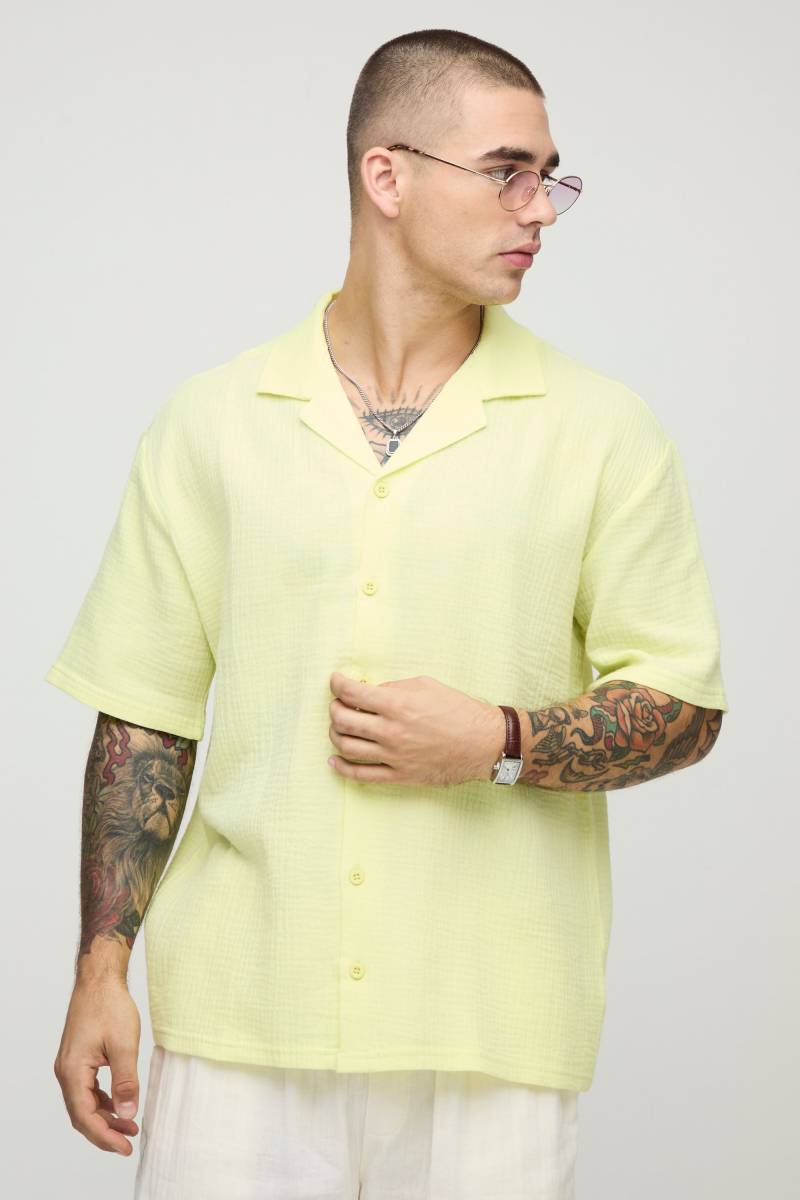 Oversize Hemd - Gelb - M, Gelb von boohooman