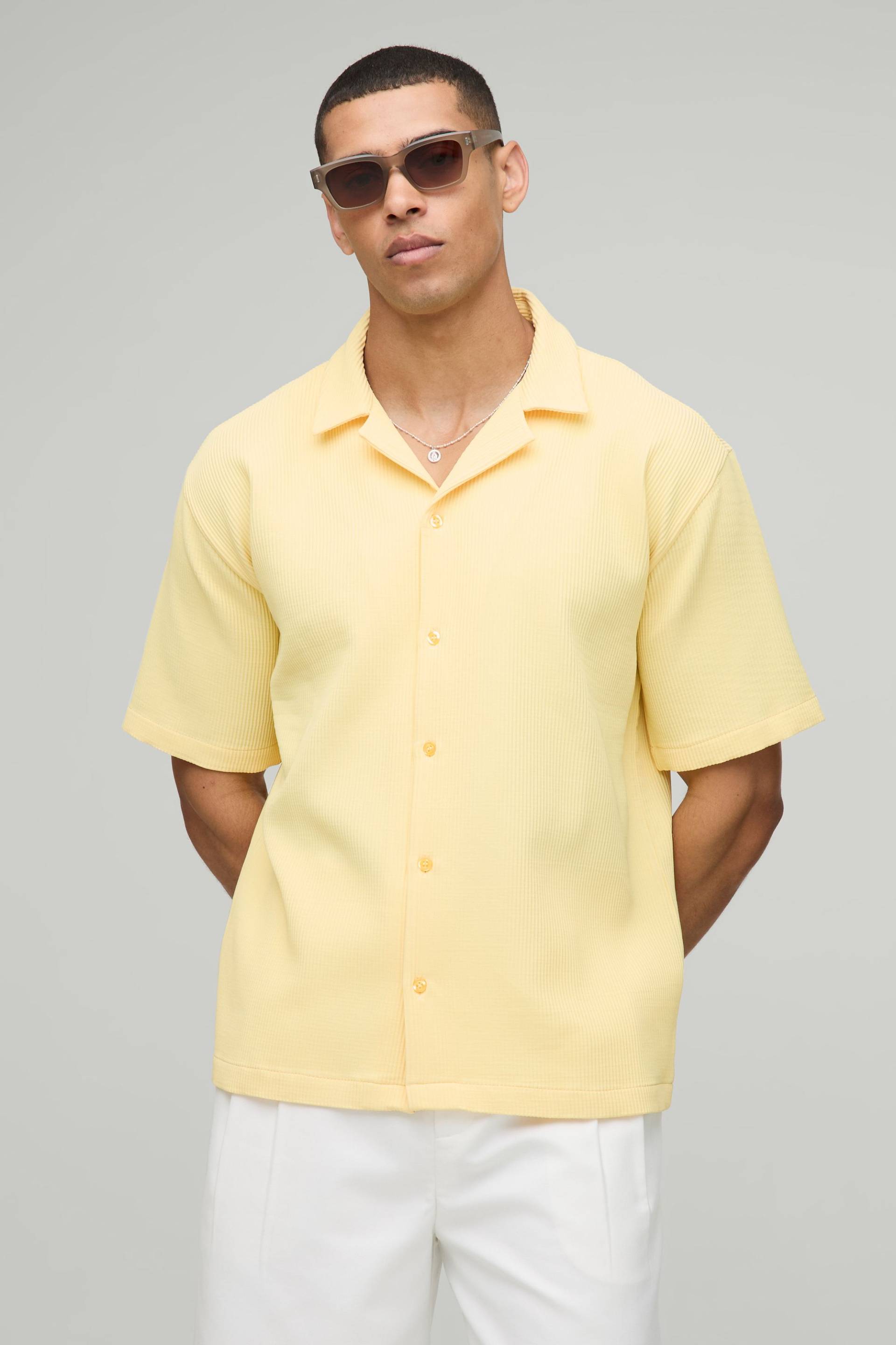 Oversize Hemd - Gelb - S, Gelb von boohooman