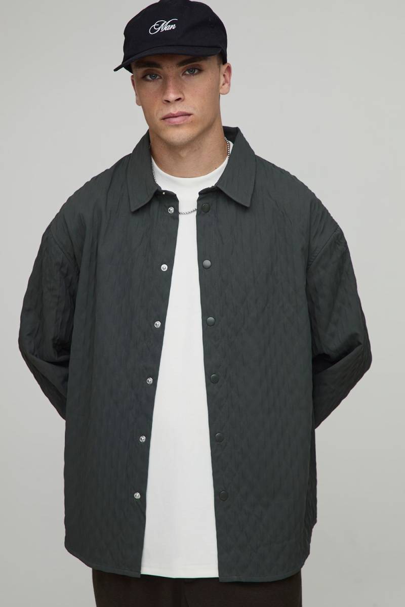 Oversize Hemd - Grau - XS, Grau Oversize Hemd - Grau - XS, Grau von boohooman