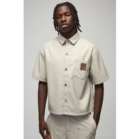 Oversize Hemd mit PU Taschen-Detail von boohooman