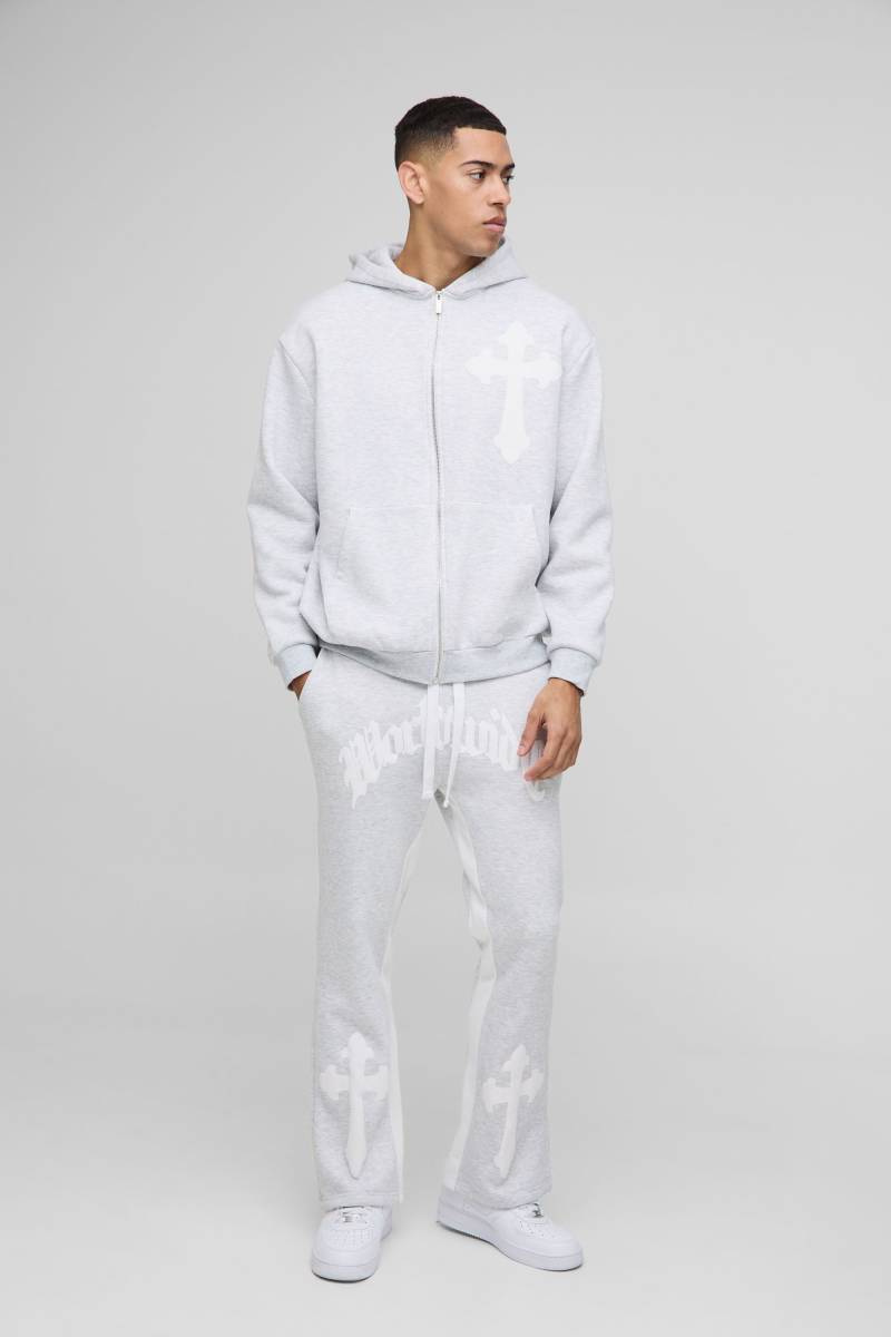 Oversize Homme Trainingsanzug mit Reißverschluss und Kapuze von boohooman