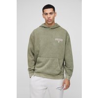 Oversize Hoodie mit Cote D'Azur Print - Khaki - L, Khaki von boohooman