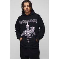 Oversize Hoodie mit Iron Maiden Print - Schwarz - XS, Schwarz Oversize Hoodie mit Iron Maiden Print - Schwarz - XS, Schwarz von boohooman