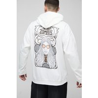 Oversize Hoodie mit The Zombies Band Print - Weiß - M, Weiß von boohooman