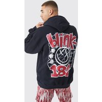 Oversize Hoodie mit lizenziertem Blink 182 Print - Schwarz - XS, Schwarz Oversize Hoodie mit lizenziertem Blink 182 Print - Schwarz - XS, Schwarz von boohooman