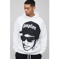 Oversize Hoodie mit lizenziertem Eazy E Face Print - Weiß - XS, Weiß von boohooman