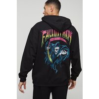 Oversize Hoodie mit lizenziertem Fallout Boy Print - Schwarz - L, Schwarz von boohooman