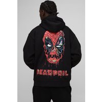 Oversize Hoodie mit lizenziertem Marvel Deadpool Print - Schwarz - XS, Schwarz Oversize Hoodie mit lizenziertem Marvel Deadpool Print - Schwarz - XS, Schwarz von boohooman