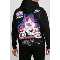 Oversize Hoodie mit lizenziertem Racing Print - Schwarz - M, Schwarz von boohooman