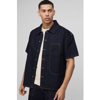 Oversize Jeanshemd mit Tasche von boohooman