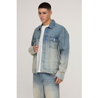 Oversize Jeansjacke - stonewash - M, stonewash Oversize Jeansjacke - stonewash - M, stonewash von boohooman