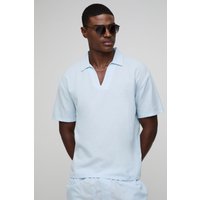 Oversize Leinen-Hemd mit V-Ausschnitt von boohooman