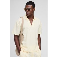 Oversize Leinen-Hemd mit V-Ausschnitt von boohooman