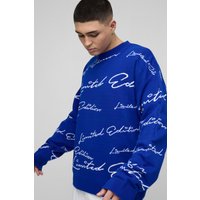 Oversize Limited Edition Strickpullover - Grau - XL, Grau Oversize Limited Edition Strickpullover - Grau - XL, Grau von boohooman