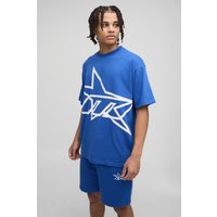Oversize M Star T-Shirt & Shorts - Grau - XS, Grau Oversize M Star T-Shirt & Shorts - Grau - XS, Grau von boohooman