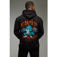 Oversize Man Active Hoodie mit No Days Off Print - Schwarz - XS, Schwarz Oversize Man Active Hoodie mit No Days Off Print - Schwarz - XS, Schwarz von boohooman