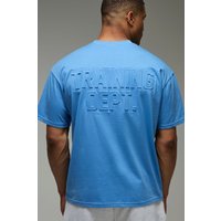 Oversize Man Active T-Shirt mit Training Dept Print - Blau - XL, Blau Oversize Man Active T-Shirt mit Training Dept Print - Blau - XL, Blau von boohooman