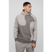 Oversize Man Colorblock Hoodie - Grau - XS, Grau Oversize Man Colorblock Hoodie - Grau - XS, Grau von boohooman