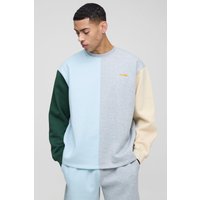 Oversize Man Colorblock Sweatshirt - Grau - M, Grau von boohooman