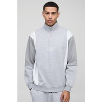 Oversize Man Colorblock Sweatshirt mit Trichterkragen - Grau - XS, Grau von boohooman