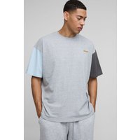 Oversize Man Colorblock T-Shirt - Grau - XS, Grau Oversize Man Colorblock T-Shirt - Grau - XS, Grau von boohooman