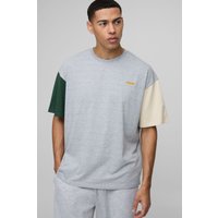 Oversize Man Colorblock T-Shirt - Grau - XS, Grau Oversize Man Colorblock T-Shirt - Grau - XS, Grau von boohooman
