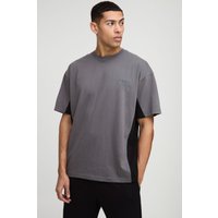Oversize Man Colorblock T-Shirt - Schwarz - XS, Schwarz Oversize Man Colorblock T-Shirt - Schwarz - XS, Schwarz von boohooman