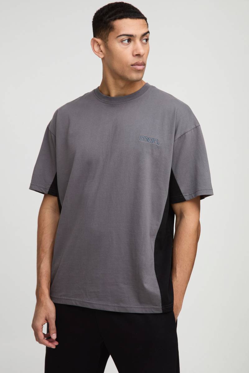 Oversize Man Colorblock T-Shirt - Schwarz - XS, Schwarz Oversize Man Colorblock T-Shirt - Schwarz - XS, Schwarz von boohooman