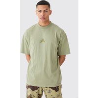 Oversize Man T-Shirt - Khaki - S, Khaki von boohooman