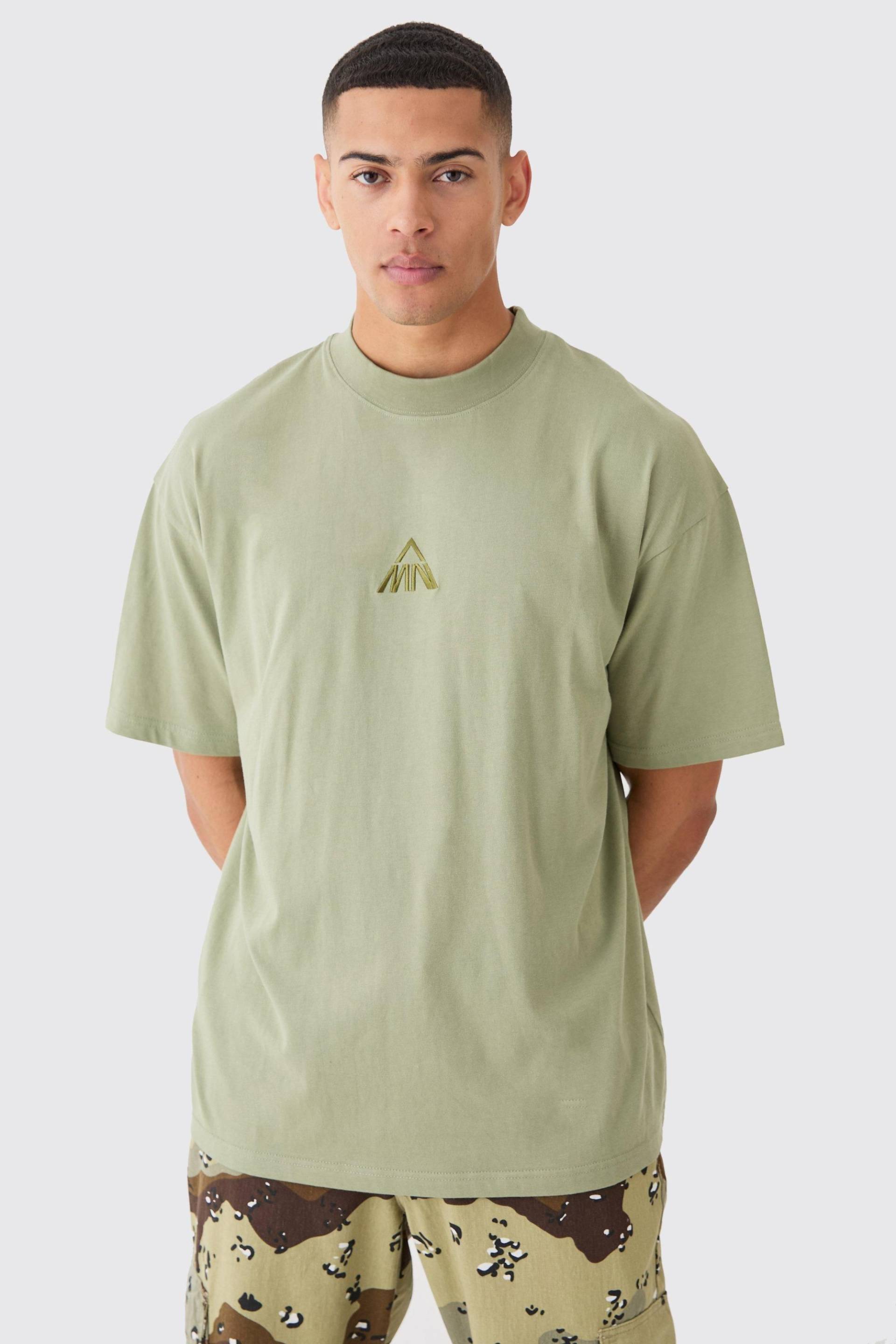 Oversize Man T-Shirt - Khaki - S, Khaki von boohooman