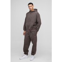 Oversize Man Trainingsanzug mit Kapuze - Braun - XS, Braun Oversize Man Trainingsanzug mit Kapuze - Braun - XS, Braun von boohooman
