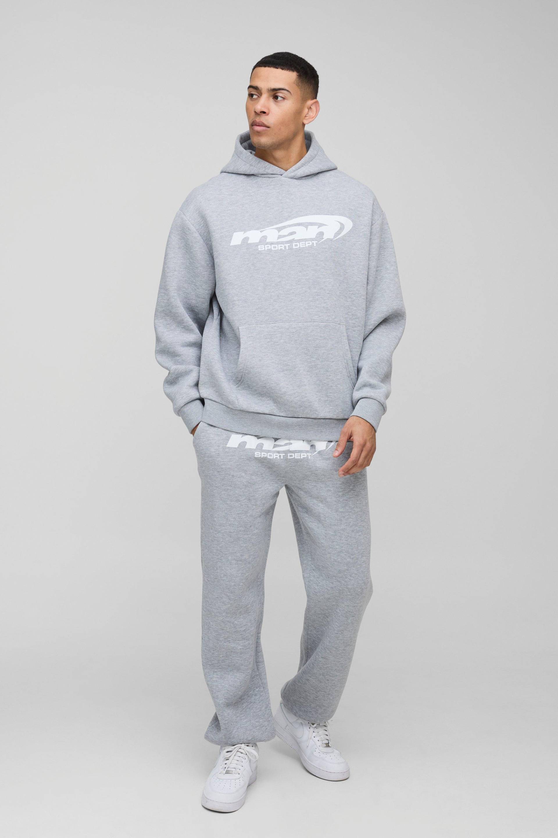 Oversize Man Trainingsanzug mit Kapuze - Grau - M, Grau Oversize Man Trainingsanzug mit Kapuze - Grau - M, Grau von boohooman