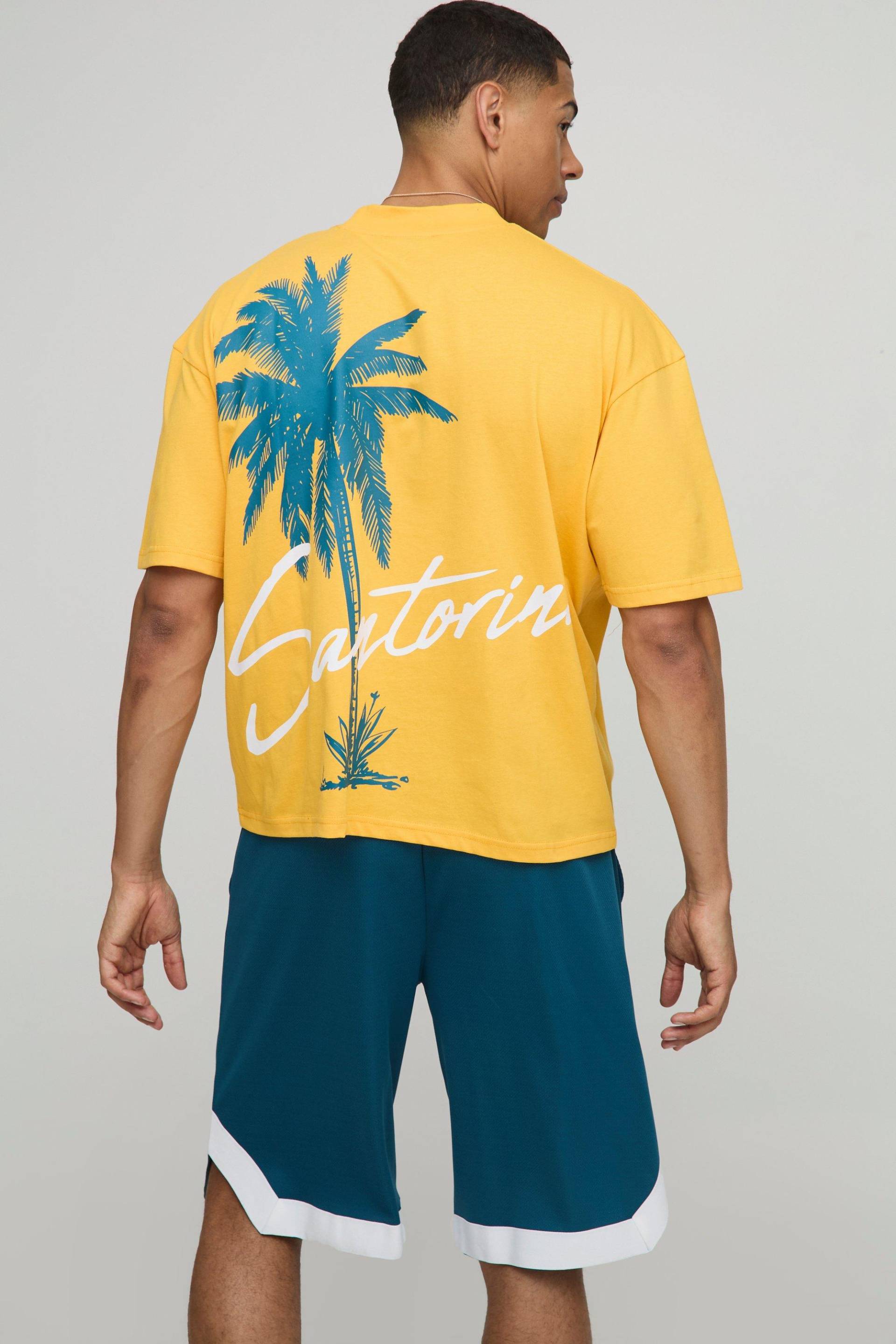 Oversize Mesh T-Shirt und Shorts mit Print - Orange - XS, Orange Oversize Mesh T-Shirt und Shorts mit Print - Orange - XS, Orange von boohooman