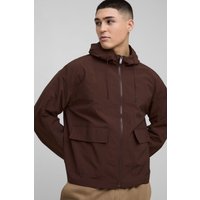 Oversize Nylon-Jacke mit Kapuze - Braun - XS, Braun Oversize Nylon-Jacke mit Kapuze - Braun - XS, Braun von boohooman
