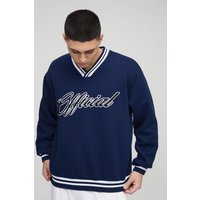 Oversize Official Sweatshirt mit Applikation - Blau - L, Blau von boohooman