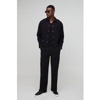 Oversize Overshirt & Hose - Schwarz - M, Schwarz von boohooman