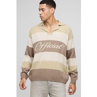 Oversize Polo-Pullover mit Kragen - Grau - S, Grau Oversize Polo-Pullover mit Kragen - Grau - S, Grau von boohooman