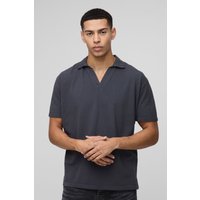 Oversize Poloshirt mit V-Ausschnitt von boohooman