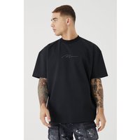 Oversize Premium T-Shirt mit Stickerei - Schwarz - XS, Schwarz Oversize Premium T-Shirt mit Stickerei - Schwarz - XS, Schwarz von boohooman