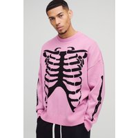 Oversize Pullover mit Skelett-Print von boohooman