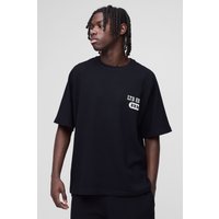 Oversize Raglan T-Shirt in Waffeloptik - Schwarz - XS, Schwarz von boohooman