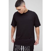 Oversize Rundhals T-Shirt mit BM Signature Stickerei von boohooman