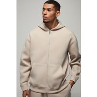 Oversize Scuba Hoodie mit Reißverschluss - Grau - XS, Grau Oversize Scuba Hoodie mit Reißverschluss - Grau - XS, Grau von boohooman