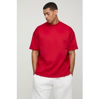 Oversize Scuba T-Shirt - Rot - S, Rot von boohooman